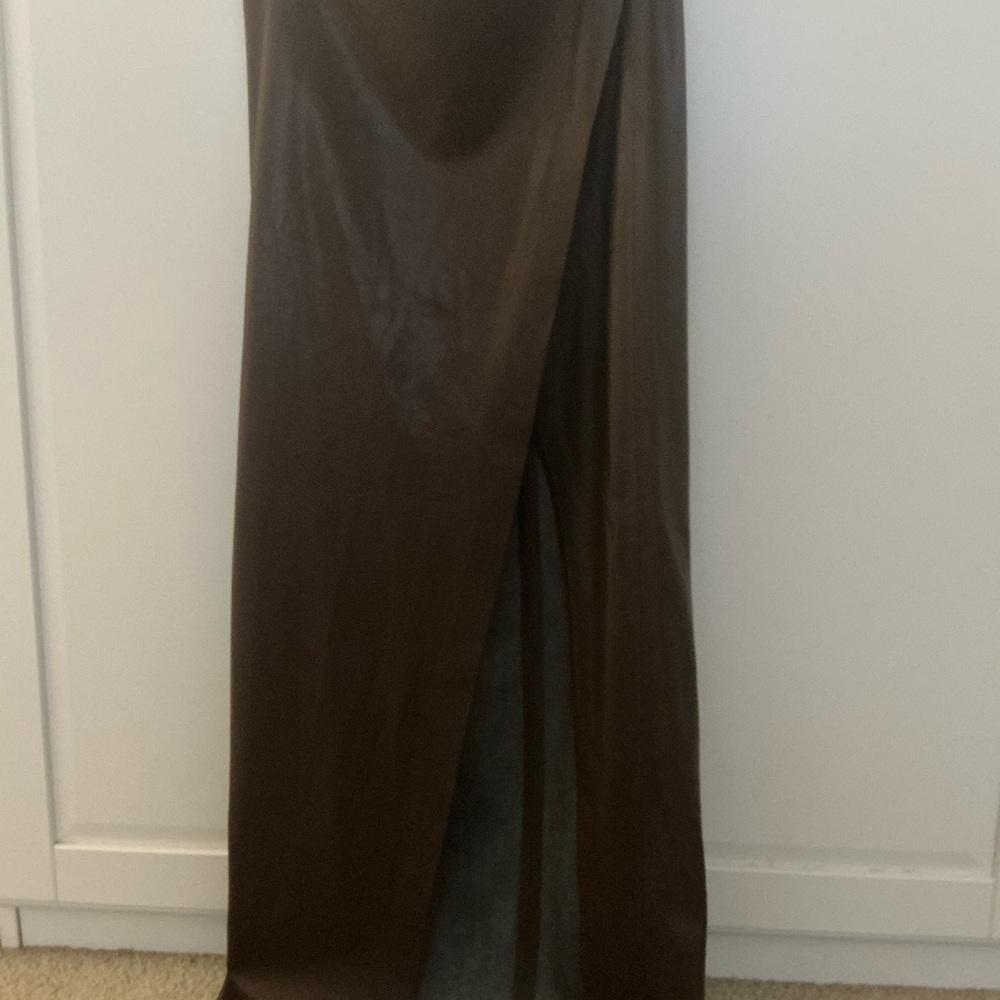 Alice + Olivia women’s vegan leather Dark Brown skirt